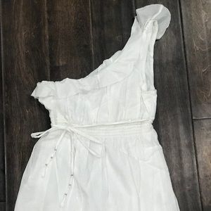 White American Eagle One Shoulder Top with tie.